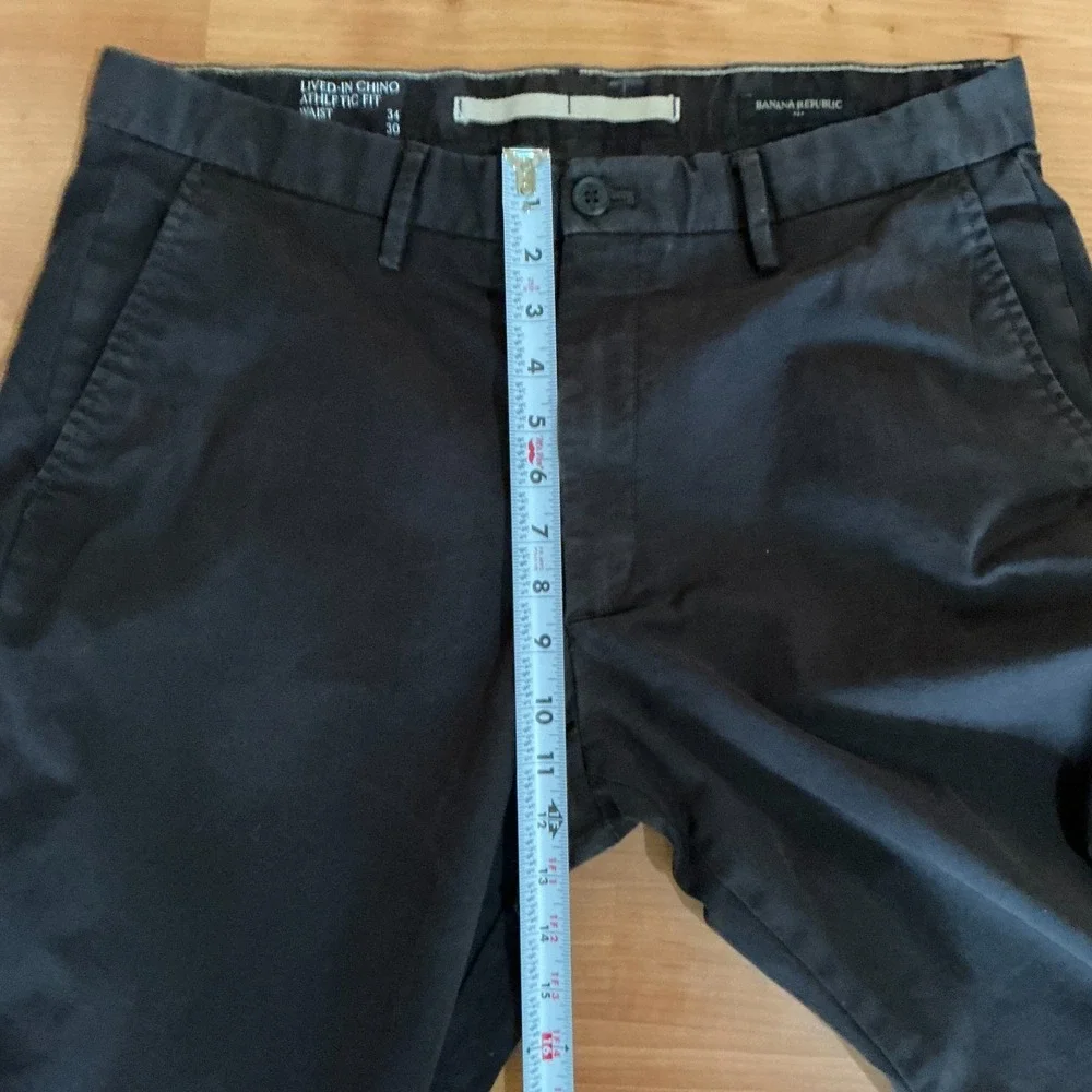 Banana Republic Lived-In Chino Athletic Fit 34 Brown Stretch‎ Pants Mens